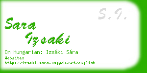 sara izsaki business card